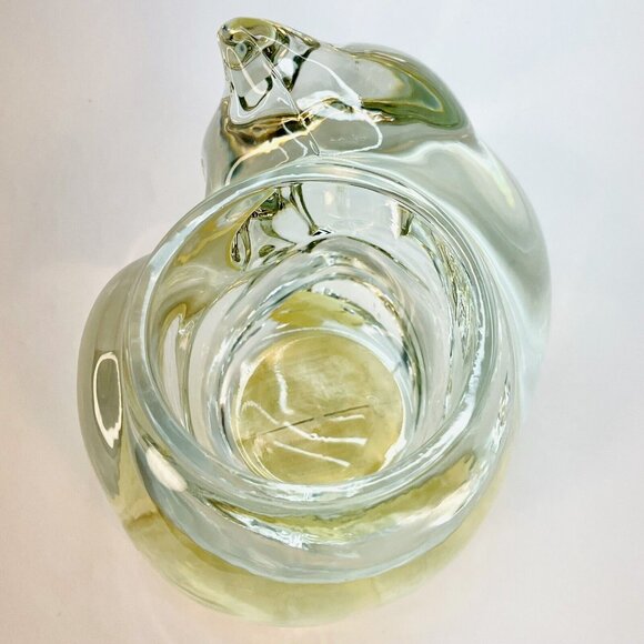 Vintage Indiana Glass Sleeping Cat Crystal Votive Handmade Candle Holder USA - Picture 3 of 9